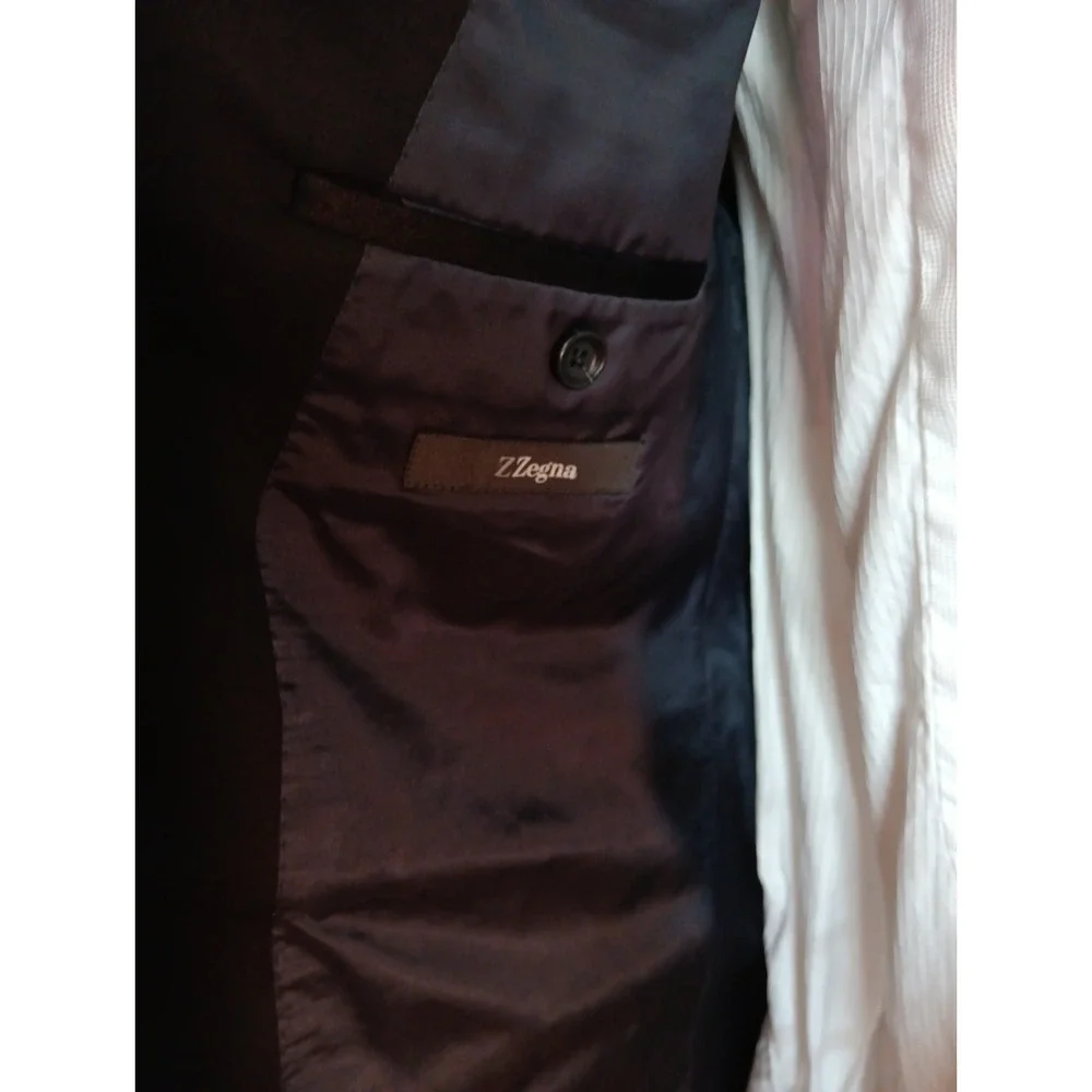 Z Zegna Mens Black 100% Wool Blazer Sport Coat 58R Luxury Designer Jacket